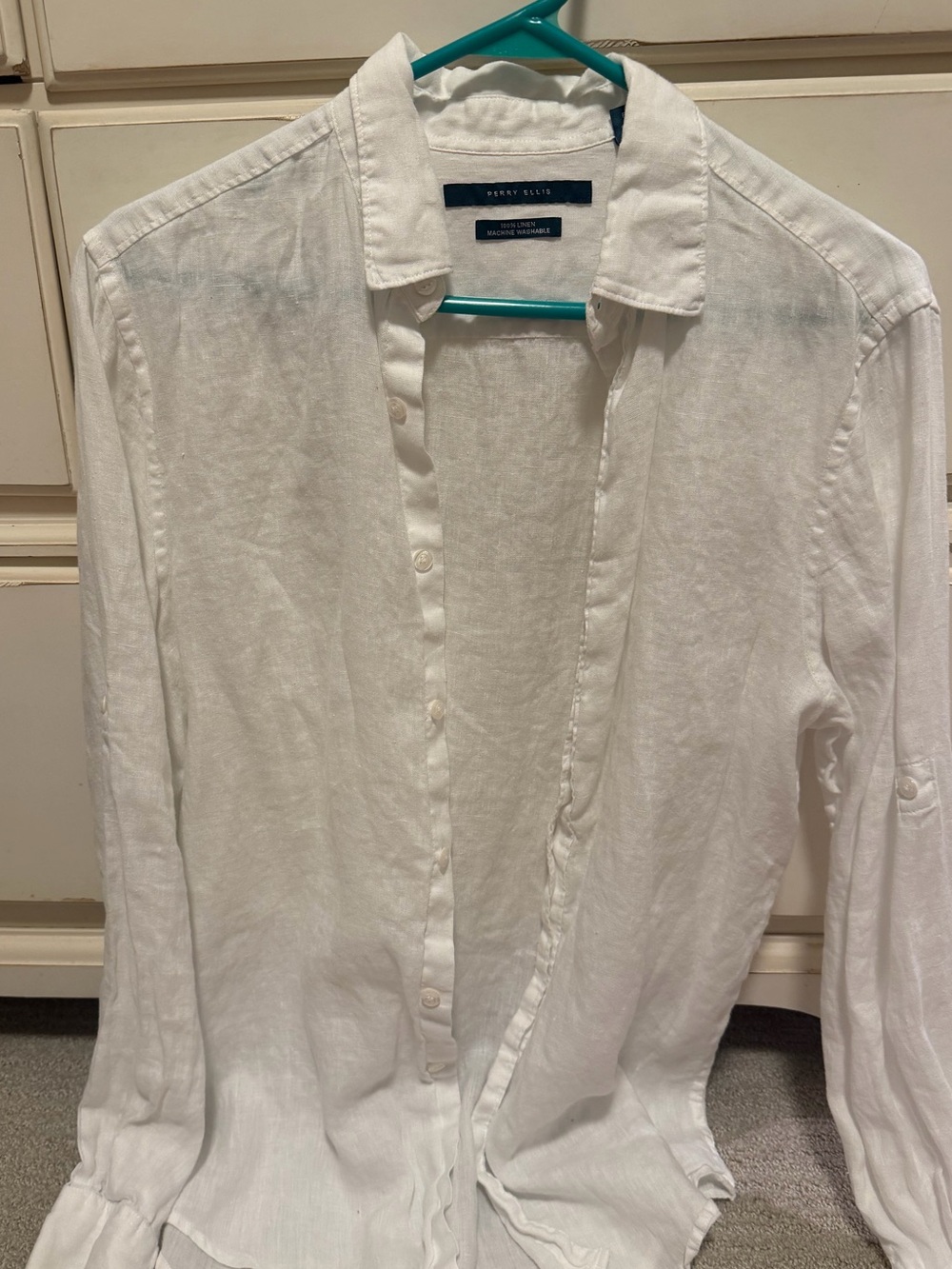 Perry Ellis 100% linen button down